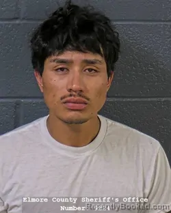 Mugshot of GABRIEL LEON SANCHEZ LEON booked in Elmore County, Idaho on July 21, 2026