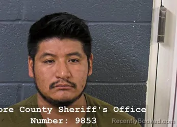 Mugshot of Oscar Sanchez Ramirez booked in Elmore County, Idaho on August 26, 2026