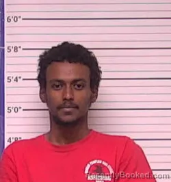 Mugshot of YAKOB BIRHANE GEBREHIWOT booked in Bladen County, North Carolina on July 15, 2026