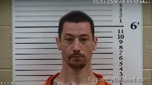 Mugshot of Dustin Aaron Pressley booked in Cherokee County, North Carolina on May 4, 2026