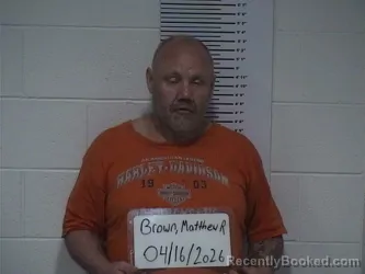 Mugshot of MATTHEW RYAN BROWN booked in Clay County, Illinois on April 16, 2026