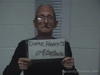 Mugshot of Henry J Dietz booked in Clay County, Illinois on September 28, 2026