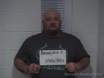 Mugshot of KYLE D BUTCHER booked in Clay County, Illinois on March 26, 2026