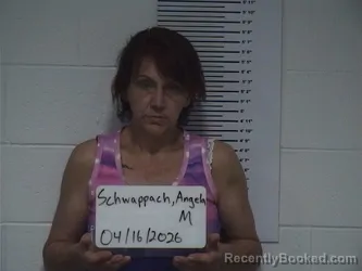 Mugshot of ANGELA M SCHWAPPACH booked in Clay County, Illinois on April 16, 2026