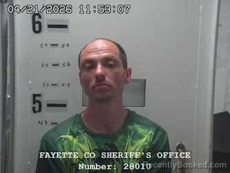 Mugshot of RICKEY DALE THOMAS booked in Fayette County, Illinois on April 21, 2026