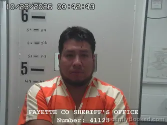 Mugshot of Jaime Guerrero Turja booked in Fayette County, Illinois on October 23, 2026