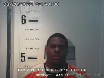 Mugshot of DEREK DIONTRE JACOBS booked in Fayette County, Illinois on March 20, 2026