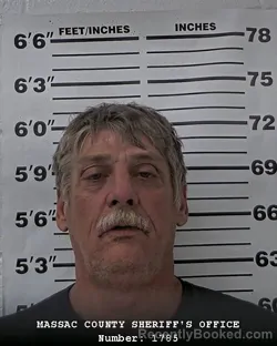 Mugshot of DENNIS JAMES MILLIS booked in Massac County, Illinois on June 28, 2026