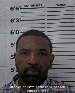 Mugshot of TERRANCE C MOORE booked in Massac County, Illinois on July 30, 2026