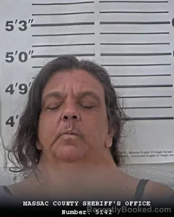 Mugshot of Rosemary Carleo booked in Massac County, Illinois on August 24, 2026