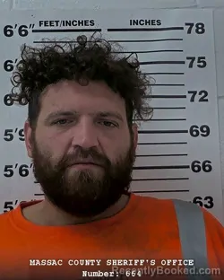 Mugshot of Donovan H Weidig booked in Massac County, Illinois on October 17, 2026