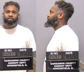 Mugshot of Labaron Pierre Wallace booked in Sangamon County, Illinois on March 25, 2026