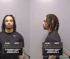 Booking photo from Sangamon County, Illinois