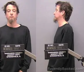 Mugshot of Justin Thomas Kavanagh booked in Sangamon County, Illinois on March 23, 2026