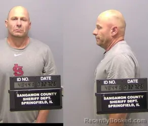 Mugshot of Shane Lee Fatheree booked in Sangamon County, Illinois on March 27, 2026