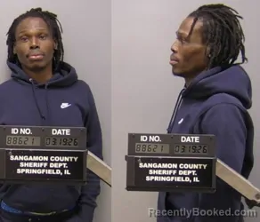 Mugshot of Michael Sean Jones booked in Sangamon County, Illinois on March 19, 2026