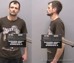 Mugshot of James Kenneth Stroh booked in Sangamon County, Illinois on March 7, 2026