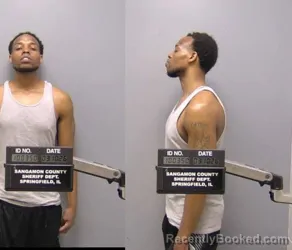 Mugshot of Thearlis Kartez Dickerson booked in Sangamon County, Illinois on March 10, 2026