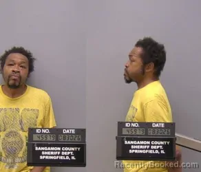 Mugshot of David Ramone Carter booked in Sangamon County, Illinois on August 29, 2026