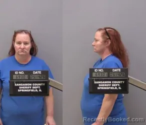 Mugshot of Mena Lynn Morris booked in Sangamon County, Illinois on May 13, 2026