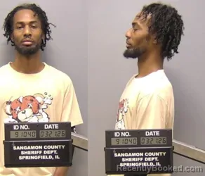 Mugshot of Fredderick Eugene Williams booked in Sangamon County, Illinois on March 21, 2026