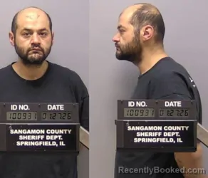 Booking photo from Sangamon County, Illinois