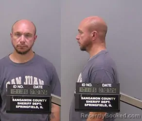 Mugshot of Brian Steven Edwards booked in Sangamon County, Illinois on July 10, 2026