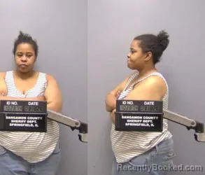 Mugshot of Malikia Sakinah Chatman booked in Sangamon County, Illinois on March 18, 2026