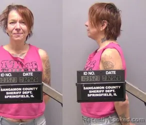 Mugshot of Jessica Erin Zenquis booked in Sangamon County, Illinois on March 25, 2026