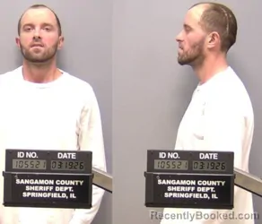 Mugshot of CHASE O KIEHL booked in Sangamon County, Illinois on March 19, 2026