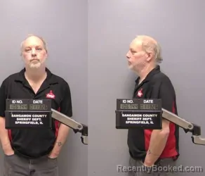 Booking photo from Sangamon County, Illinois