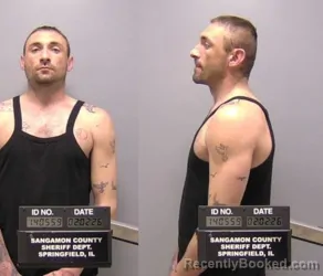 Booking photo from Sangamon County, Illinois