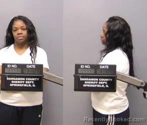 Mugshot of Jasmine Lynaye Williams booked in Sangamon County, Illinois on March 13, 2026