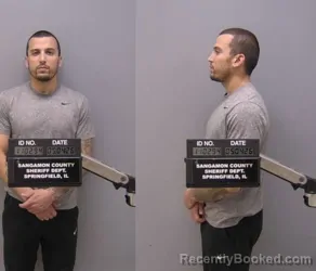 Mugshot of TYLER M PETROPOULOS booked in Sangamon County, Illinois on May 4, 2026