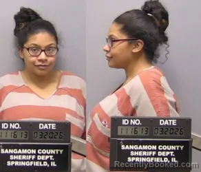 Mugshot of Jessica M Rolando booked in Sangamon County, Illinois on March 20, 2026