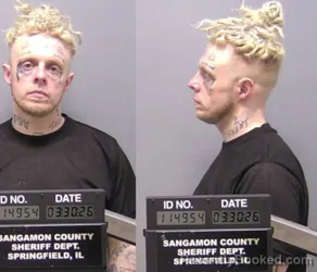 Mugshot of Alexander Blake Shanks booked in Sangamon County, Illinois on March 30, 2026