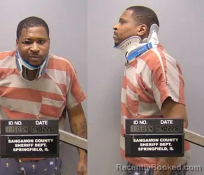 Mugshot of DAVEION CHERRY booked in Sangamon County, Illinois on April 2, 2026