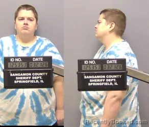 Mugshot of Britany Danielle Dennison booked in Sangamon County, Illinois on March 21, 2026