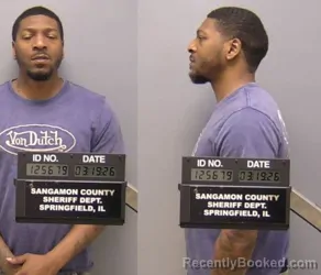 Mugshot of Dorian Martell Green booked in Sangamon County, Illinois on March 19, 2026