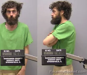 Mugshot of Justin Nathaniel Gratton booked in Sangamon County, Illinois on March 31, 2026