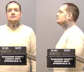 Mugshot of Cody Thomas Desilva booked in Sangamon County, Illinois on April 1, 2026