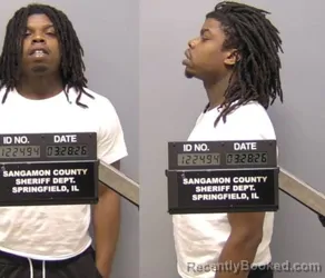 Mugshot of Quatavius Nicholas Bates booked in Sangamon County, Illinois on March 28, 2026