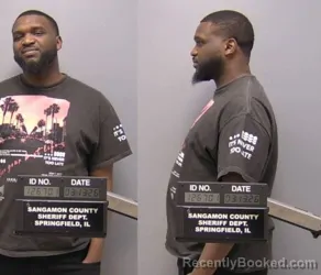 Mugshot of DEON D YATES booked in Sangamon County, Illinois on March 13, 2026