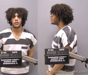 Mugshot of Markus Pena booked in Sangamon County, Illinois on March 24, 2026