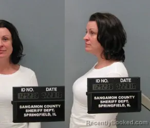Mugshot of Amber Eileen Gruenenfelder booked in Sangamon County, Illinois on March 22, 2026