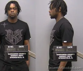 Mugshot of Dimetri William Johnson booked in Sangamon County, Illinois on March 29, 2026