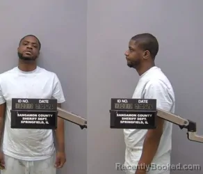 Mugshot of Demonte Antwan Sanders booked in Sangamon County, Illinois on July 5, 2026