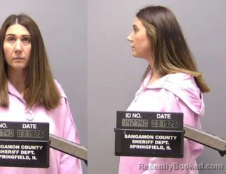 Mugshot of Lindsey Ann Prather booked in Sangamon County, Illinois on March 19, 2026