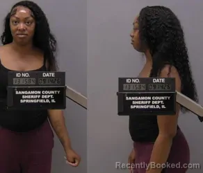 Mugshot of Darnesha Lashae Crawford booked in Sangamon County, Illinois on September 14, 2026