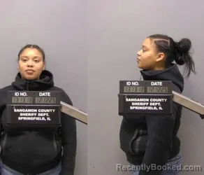 Mugshot of DASHIONA D BIAS booked in Sangamon County, Illinois on April 4, 2026